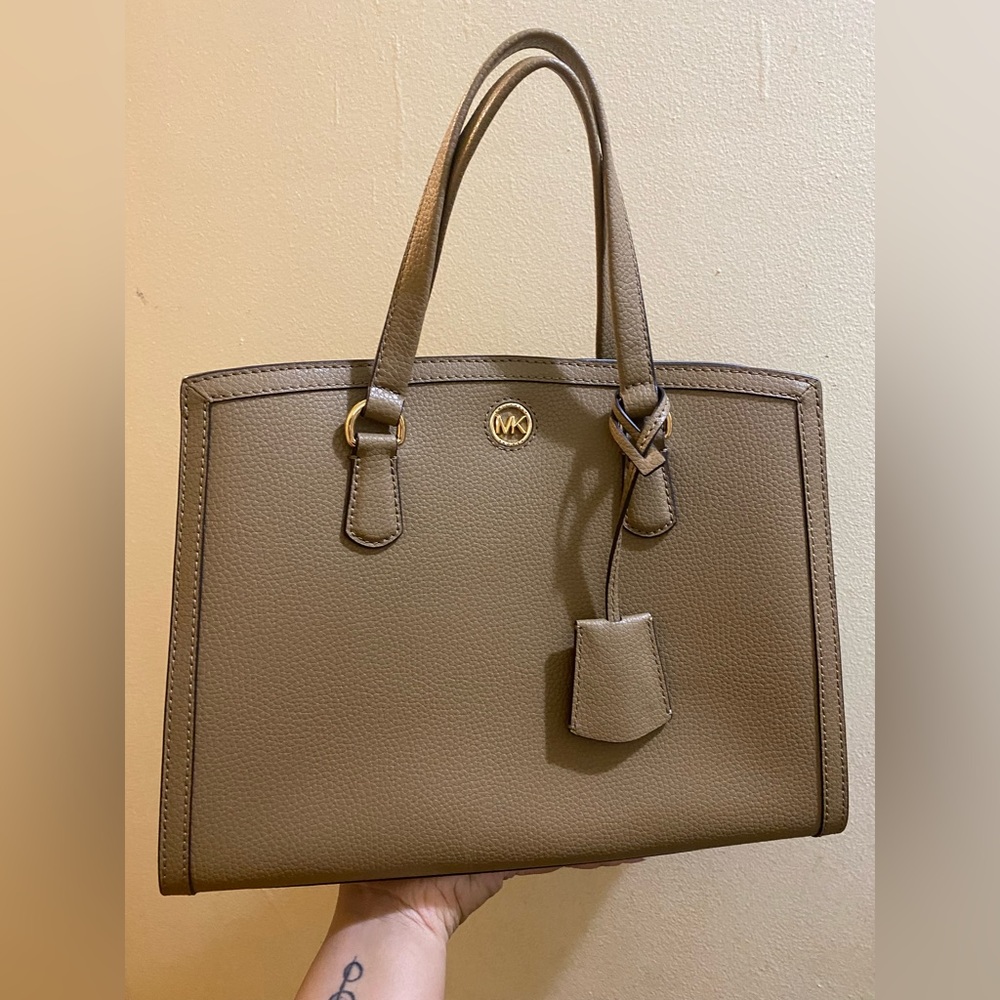 Michael Kors Chantal Medium Pebbled Leather Satchel